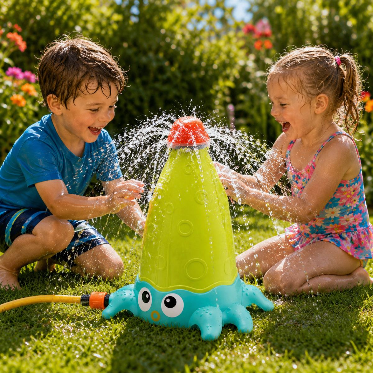 Rotating Octopus Water Sprinkler Toy for Garden Play