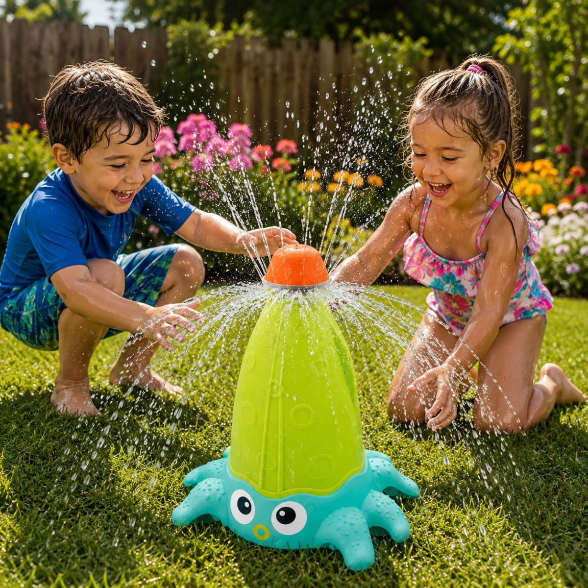 Rotating Octopus Water Sprinkler Toy for Garden Play