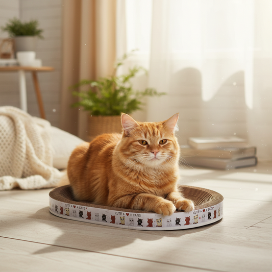 Rundes Kratzbett aus Pappe für Katzen, Indoor-Liegematte zum Ausruhen