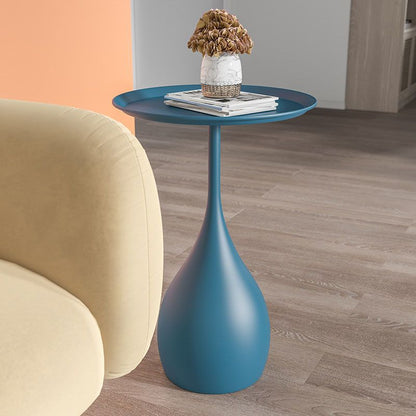 Round Metal Pedestal Side Table with Modern Minimalist Design and Durable Iron Build