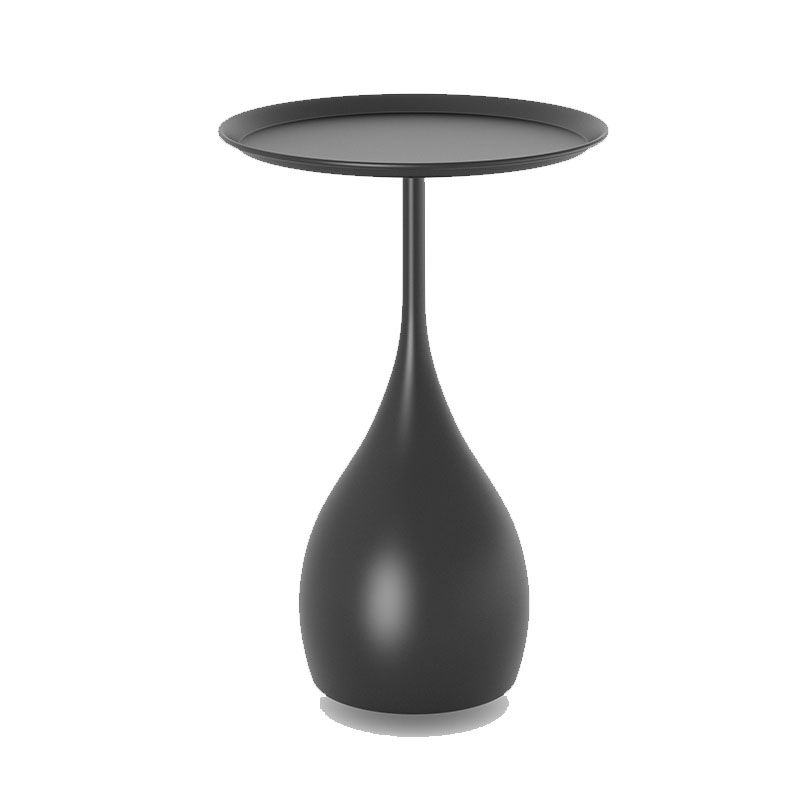 Round Metal Pedestal Side Table with Modern Minimalist Design and Durable Iron Build