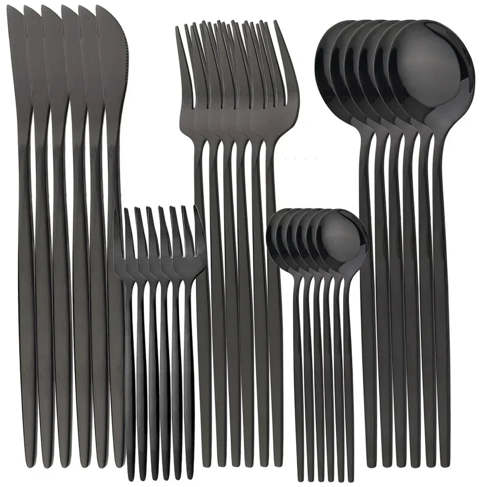 RoyalMirror Gold Cutlery Set Luxury Stainless Steel Flatware
