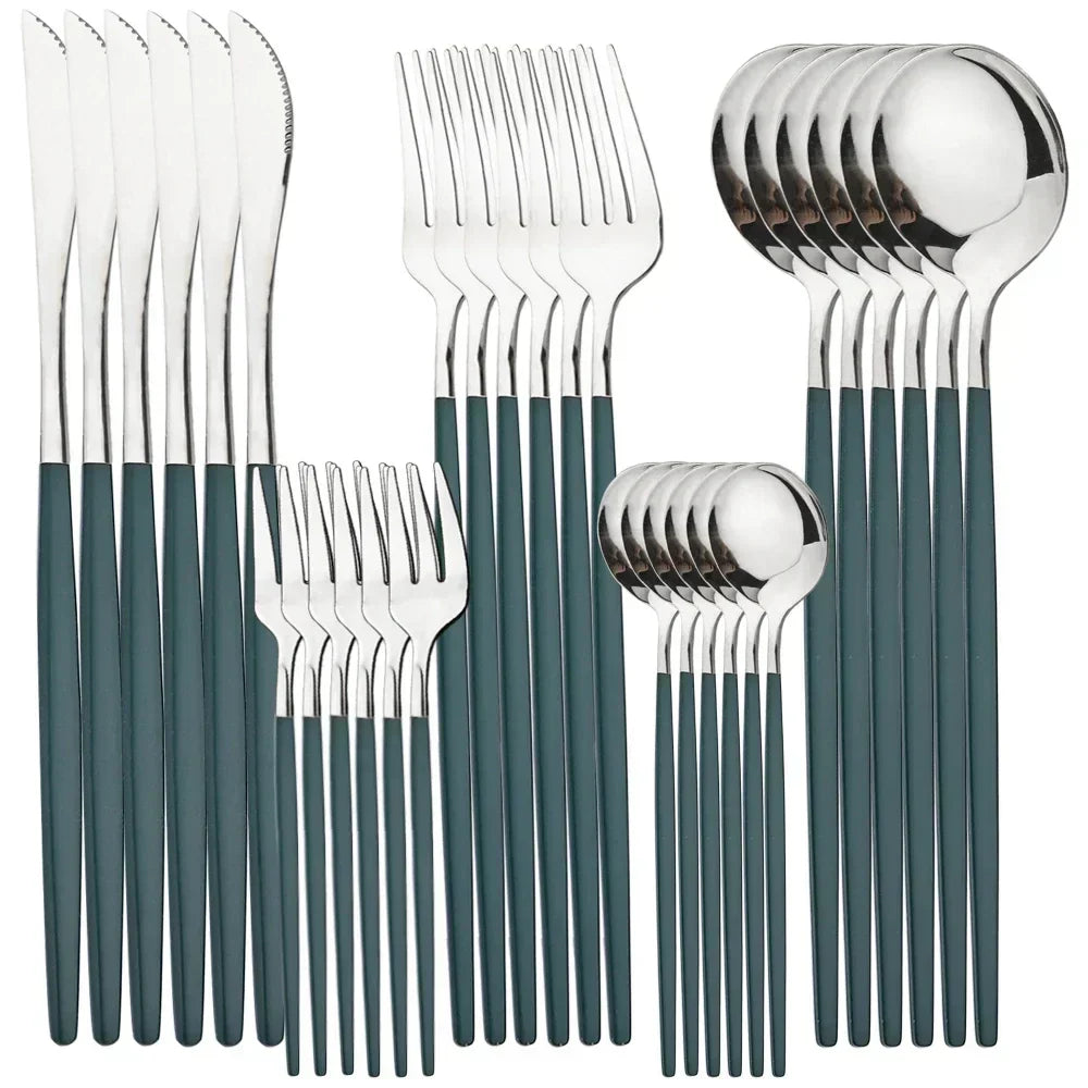 RoyalMirror Gold Cutlery Set Luxury Stainless Steel Flatware