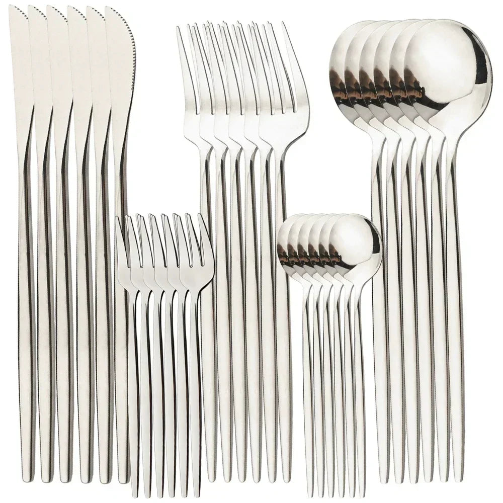 RoyalMirror Gold Cutlery Set Luxury Stainless Steel Flatware