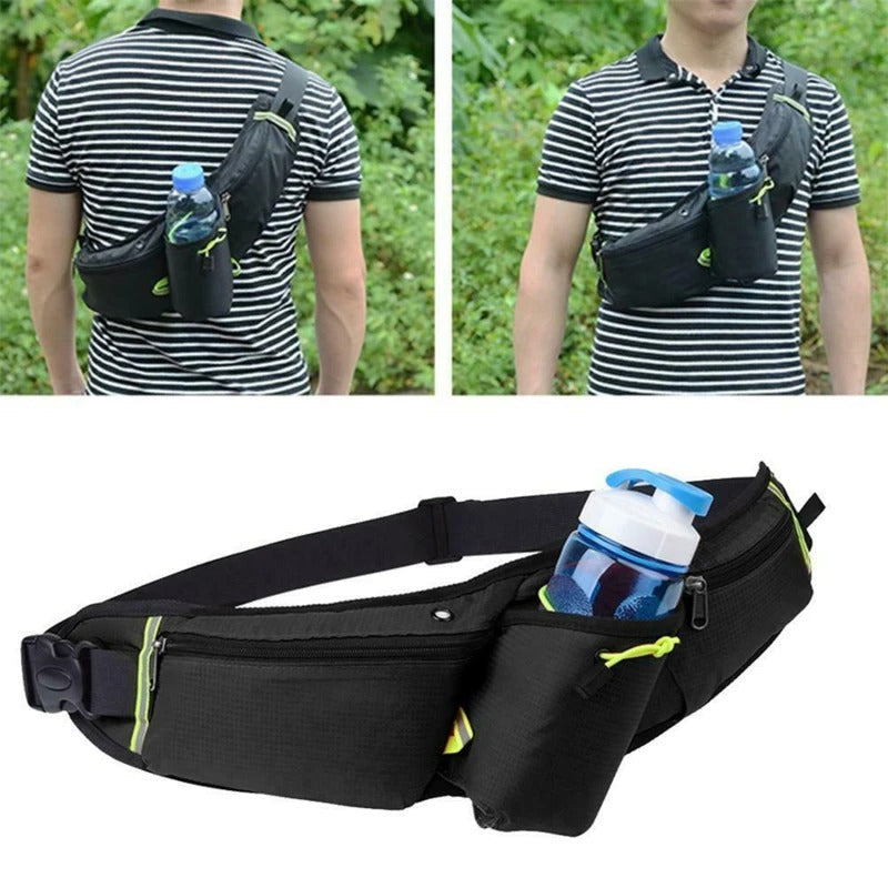RunEase Hydration Running Belt Waterproof Waist Pack with Bottle Holder for Running and Hiking