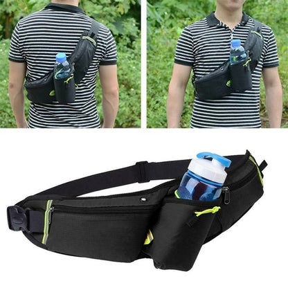 RunEase Hydration Running Belt Waterproof Waist Pack with Bottle Holder for Running and Hiking