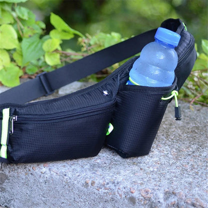 RunEase Hydration Running Belt Waterproof Waist Pack with Bottle Holder for Running and Hiking