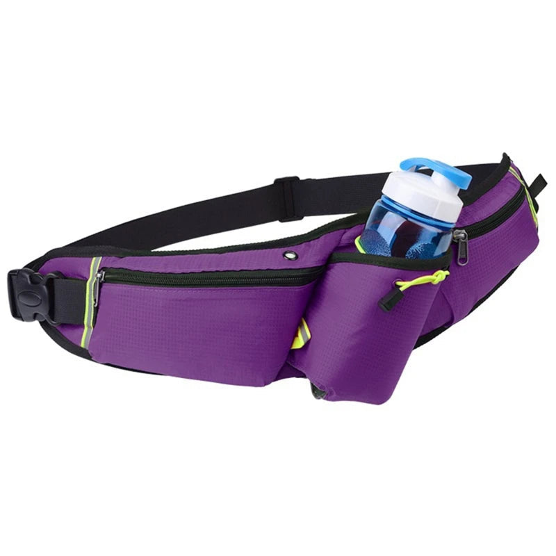 RunEase Hydration Running Belt Waterproof Waist Pack with Bottle Holder for Running and Hiking