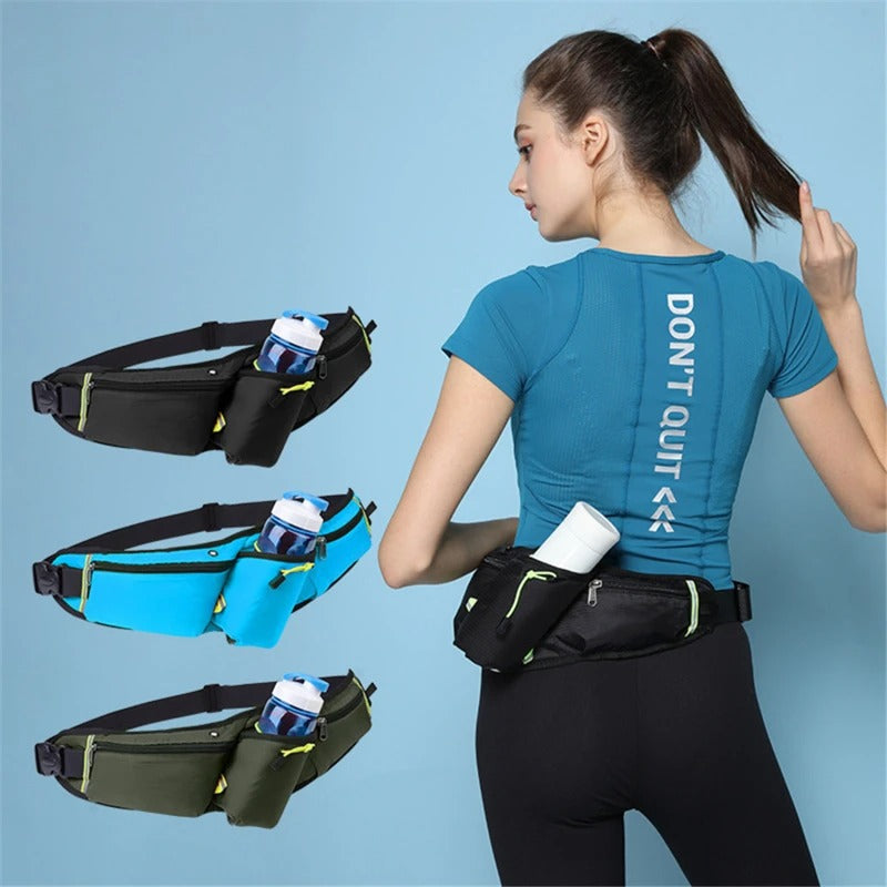 RunEase Hydration Running Belt Waterproof Waist Pack with Bottle Holder for Running and Hiking
