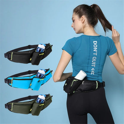 RunEase Hydration Running Belt Waterproof Waist Pack with Bottle Holder for Running and Hiking