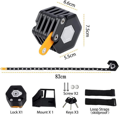 SafeRide Foldable Bike Lock with Heavy Duty Anti Theft Protection