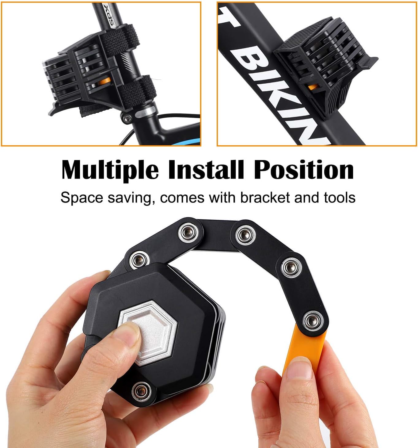 SafeRide Foldable Bike Lock with Heavy Duty Anti Theft Protection