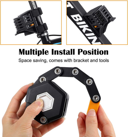SafeRide Foldable Bike Lock with Heavy Duty Anti Theft Protection