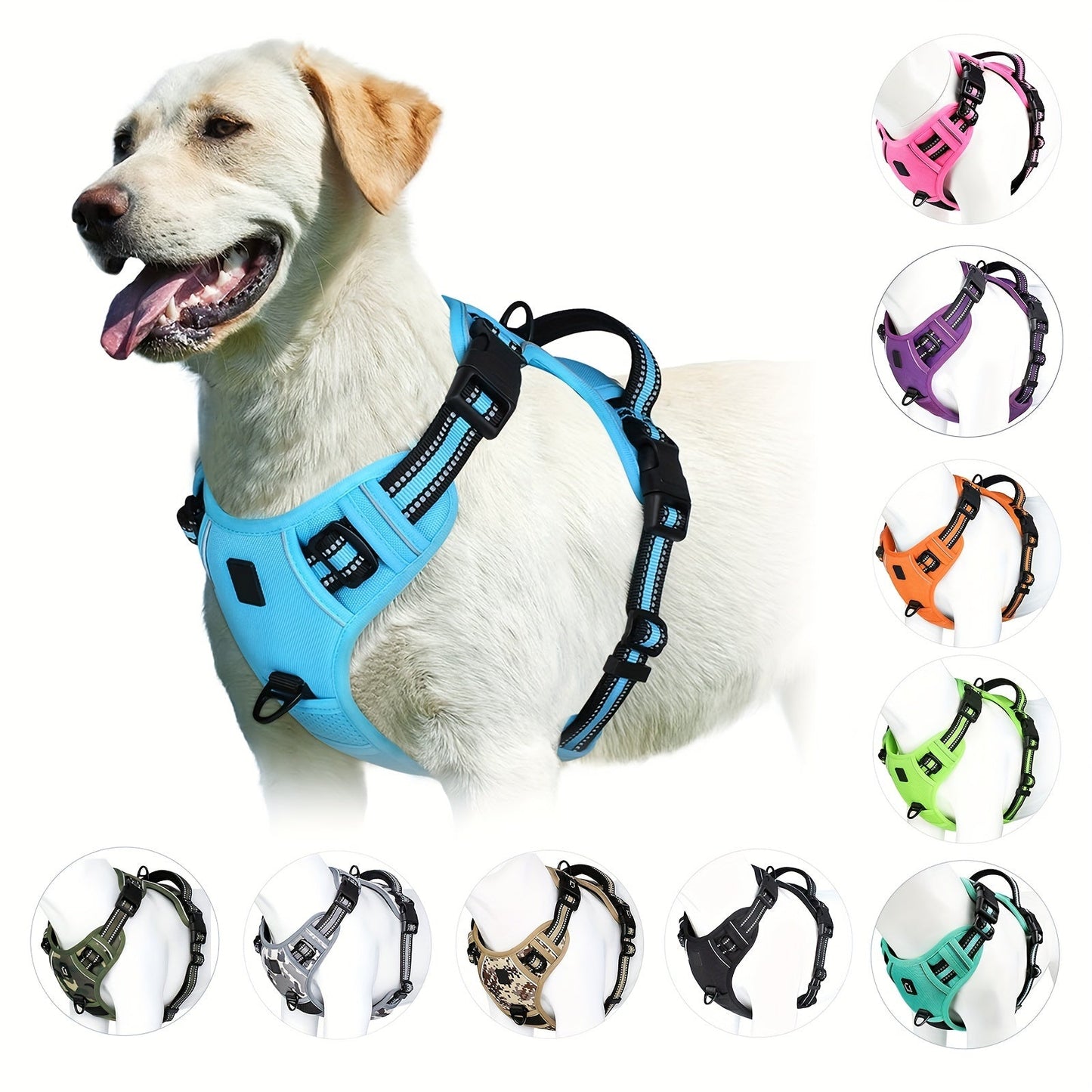 SafeWalk No Pull Reflective Dog Harness Adjustable Comfort Walking Harness