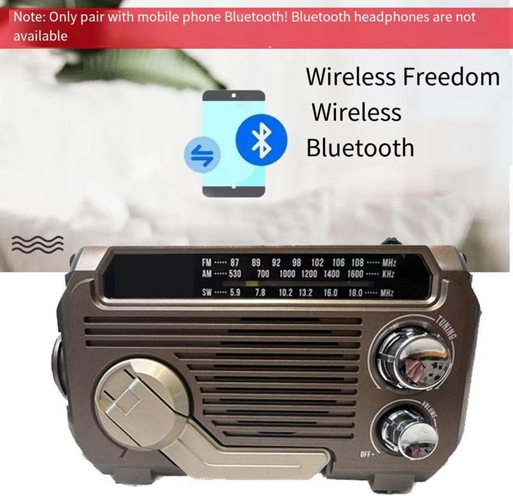SafeWave Emergency Radio with Power Bank Solar Hand Crank and LED Light