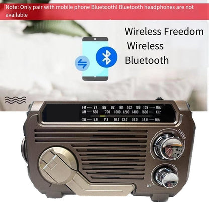 SafeWave Emergency Radio with Power Bank Solar Hand Crank and LED Light