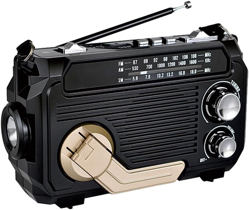 SafeWave Emergency Radio with Power Bank Solar Hand Crank and LED Light