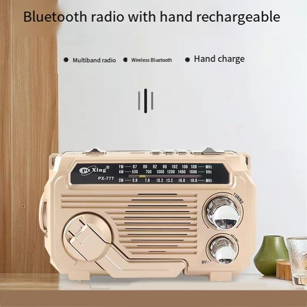 SafeWave Emergency Radio with Power Bank Solar Hand Crank and LED Light