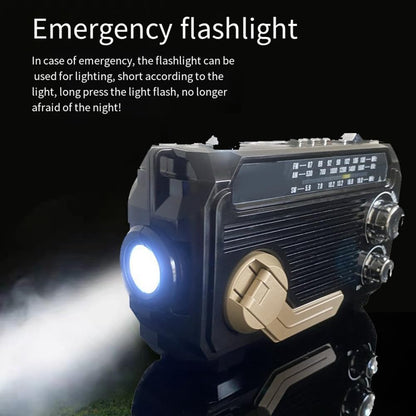 SafeWave Emergency Radio with Power Bank Solar Hand Crank and LED Light