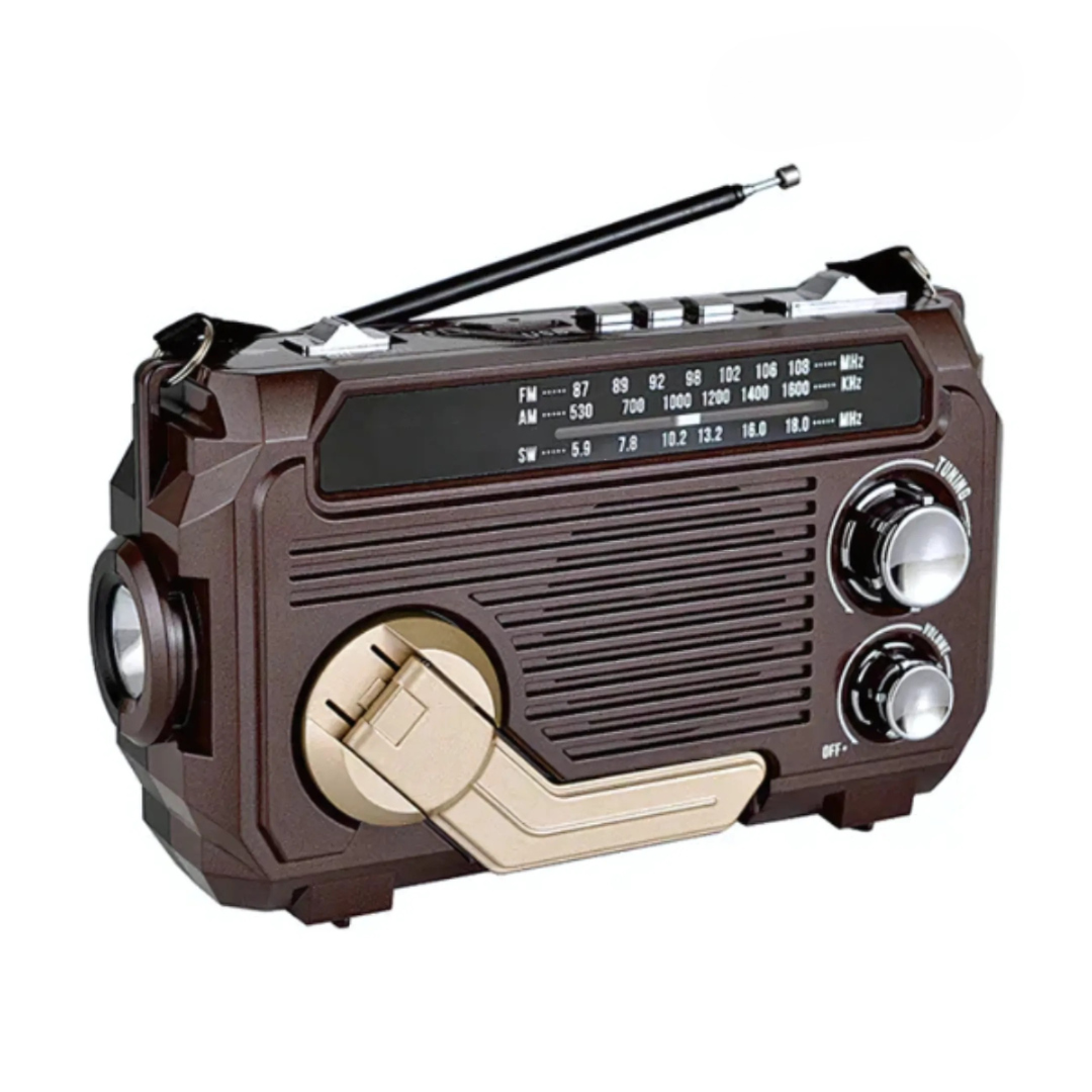 SafeWave Emergency Radio with Power Bank Solar Hand Crank and LED Light