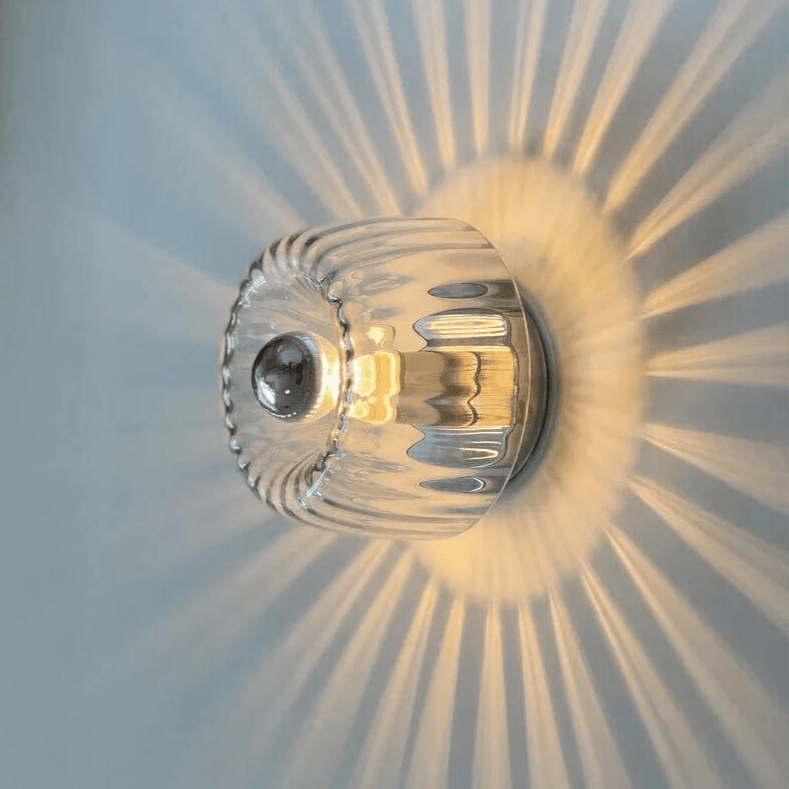 Scandinavian Bauhaus Wall Light with Glass Shade and Modern Minimalist Design