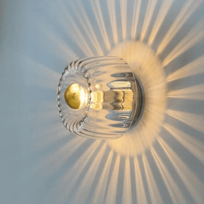 Scandinavian Bauhaus Wall Light with Glass Shade and Modern Minimalist Design