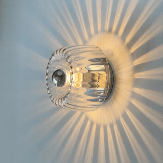 Scandinavian Bauhaus Wall Light with Glass Shade and Modern Minimalist Design