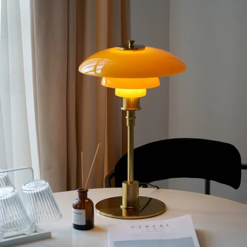 Scandinavian Dimmable Table Lamp with Iron Base and Frosted Glass for Warm Ambient Lighting