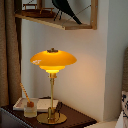 Scandinavian Dimmable Table Lamp with Iron Base and Frosted Glass for Warm Ambient Lighting