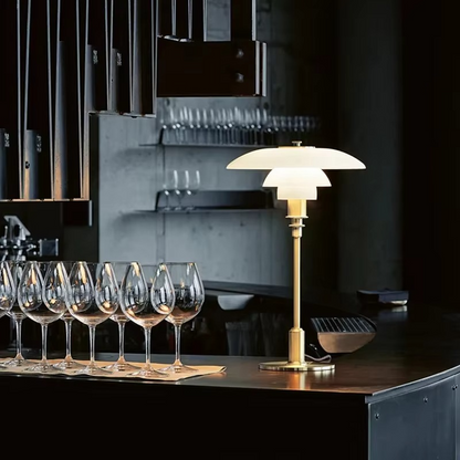 Scandinavian Dimmable Table Lamp with Iron Base and Frosted Glass for Warm Ambient Lighting