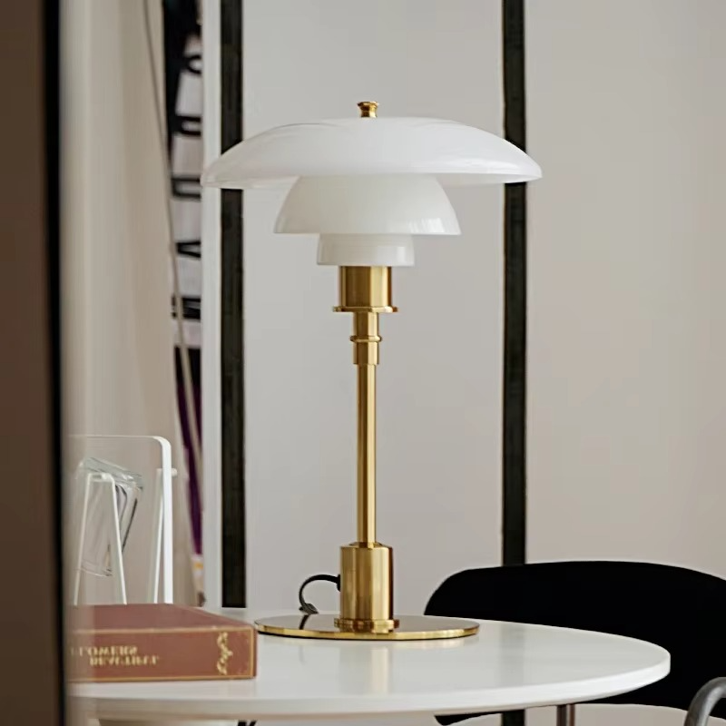 Scandinavian Dimmable Table Lamp with Iron Base and Frosted Glass for Warm Ambient Lighting
