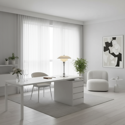 Scandinavian Dimmable Table Lamp with Iron Base and Frosted Glass for Warm Ambient Lighting