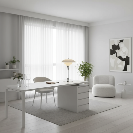 Scandinavian Dimmable Table Lamp with Iron Base and Frosted Glass for Warm Ambient Lighting