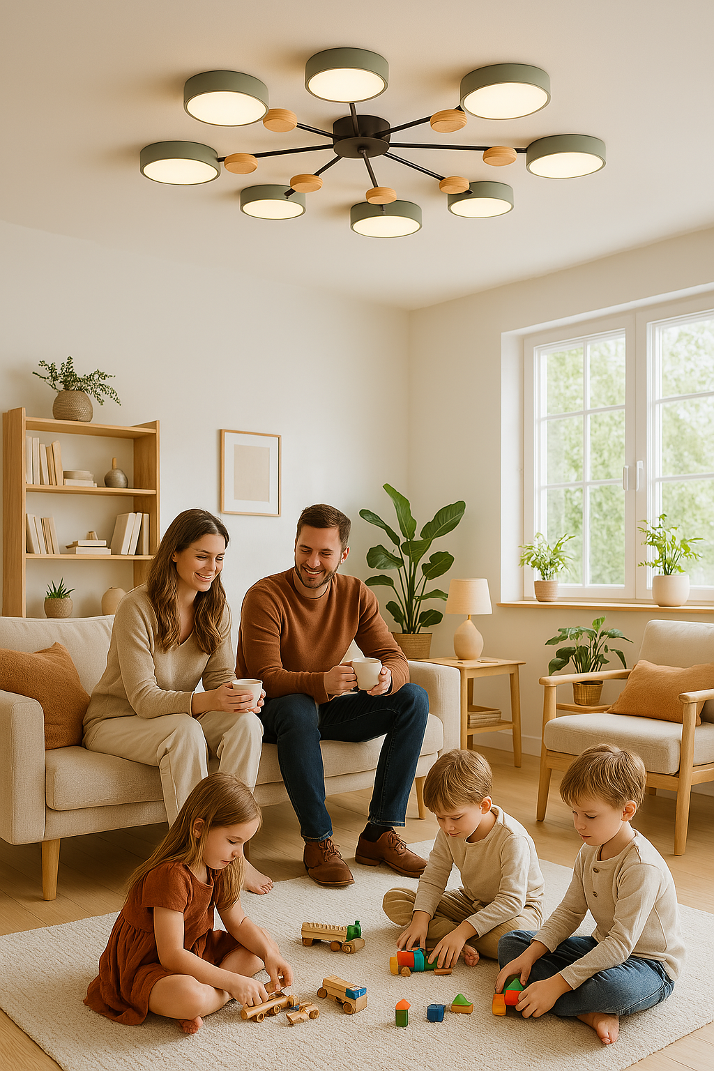 Scandinavian LED Ceiling Light – Modern Branch Design Warm White Lamp
