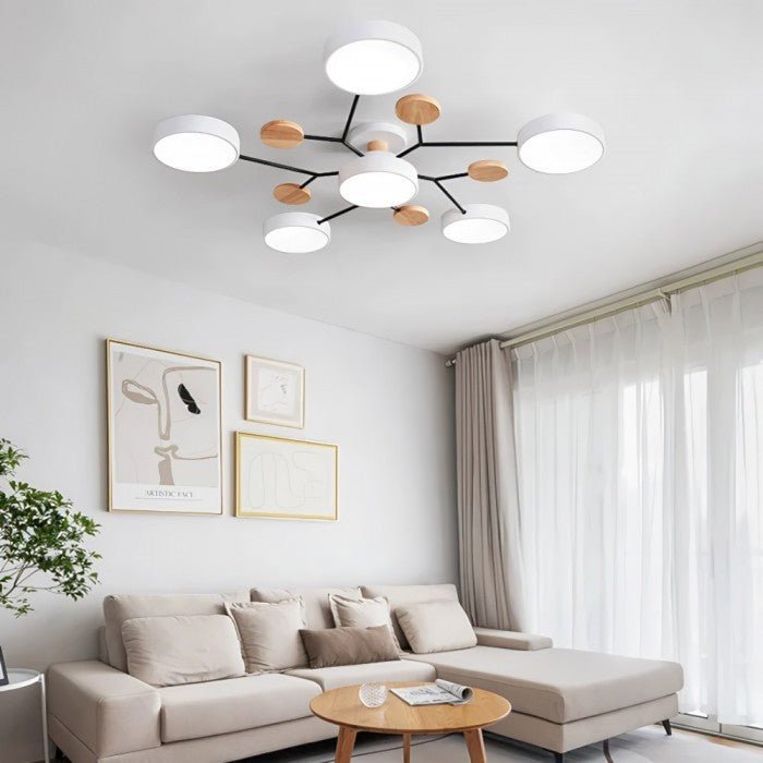 Scandinavian LED Ceiling Light – Modern Branch Design Warm White Lamp