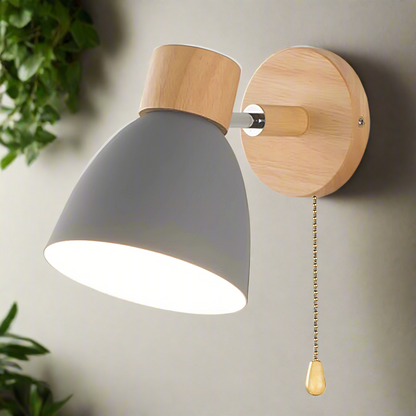 Scandinavian Wall Light with Pull Switch Warm Nordic Style Lamp