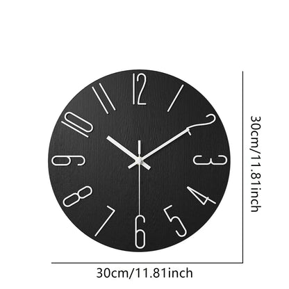 Scandinavian Wooden Wall Clock Silent Frameless Minimalist Design