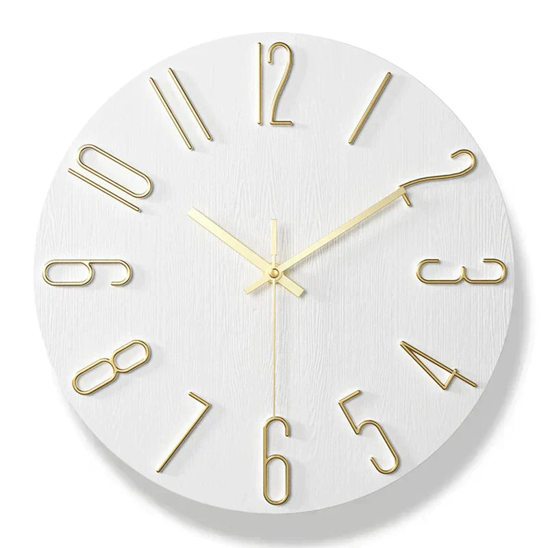 Scandinavian Wooden Wall Clock Silent Frameless Minimalist Design