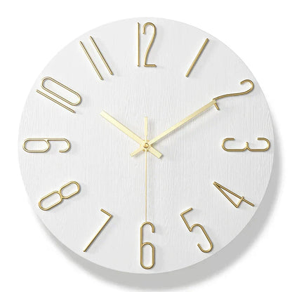 Scandinavian Wooden Wall Clock Silent Frameless Minimalist Design
