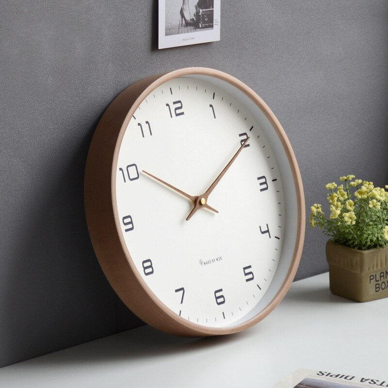 Scandinavian Wooden Wall Clock with Minimalist Design