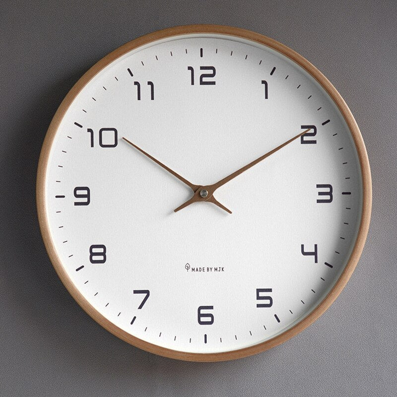 Scandinavian Wooden Wall Clock with Minimalist Design