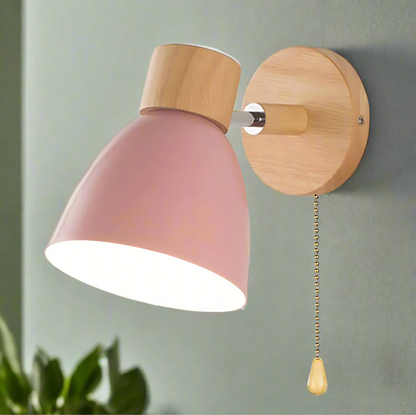 Scandinavian Wall Light with Pull Switch Warm Nordic Style Lamp