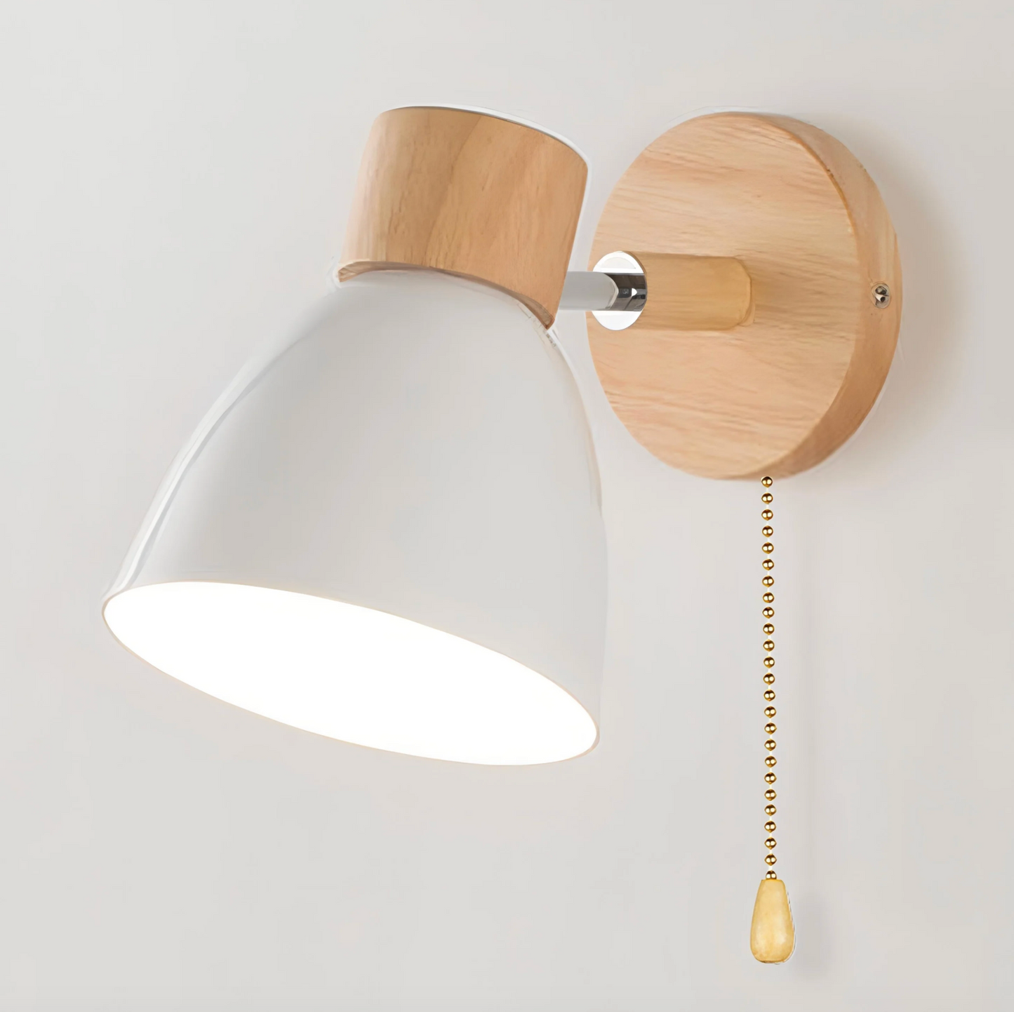 Scandinavian Wall Light with Pull Switch Warm Nordic Style Lamp
