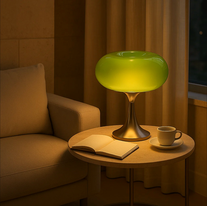 RetroGlow Bauhaus Glass Table Lamp Warm Ambient Lighting