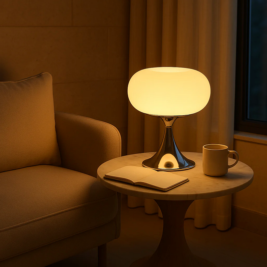 RetroGlow Bauhaus Glass Table Lamp Warm Ambient Lighting