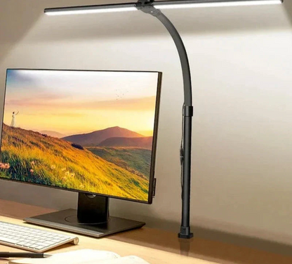 DeskLight Dual Head LED Desk Lamp with Adjustable Brightness