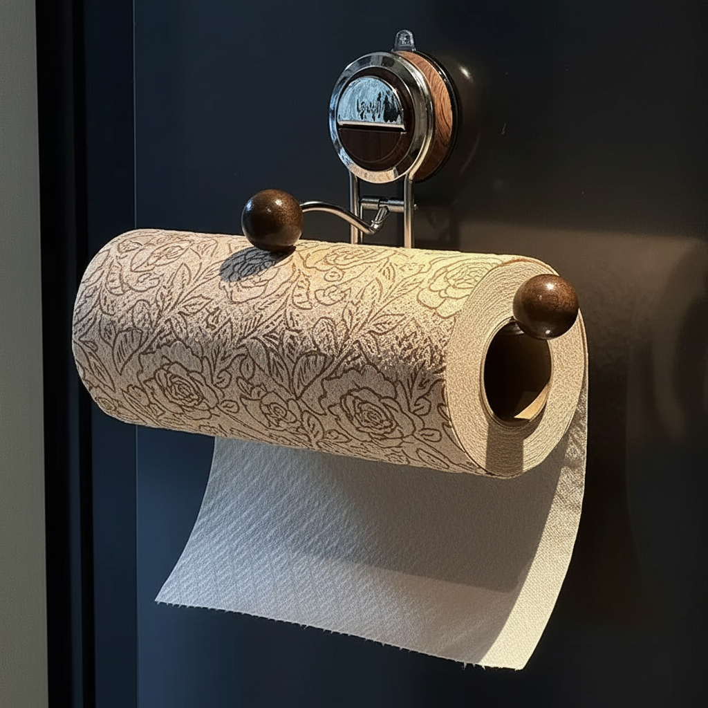 Porta carta igienica adesivo in acciaio inox, da parete