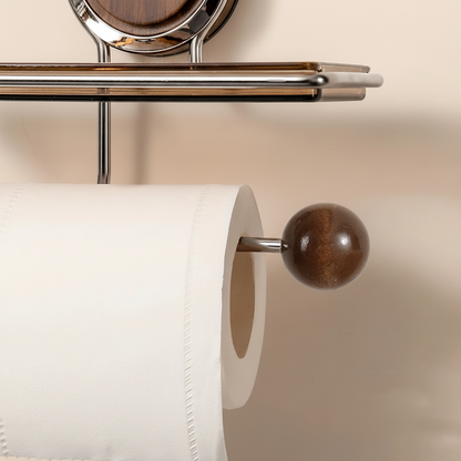 Porta carta igienica adesivo in acciaio inox, da parete