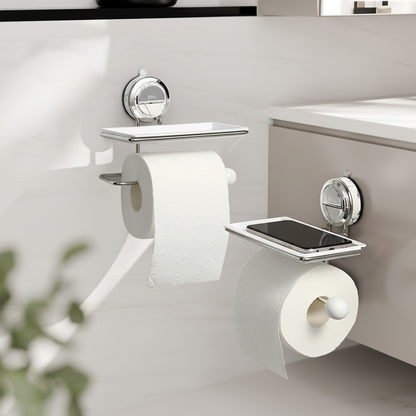 Porta carta igienica adesivo in acciaio inox, da parete