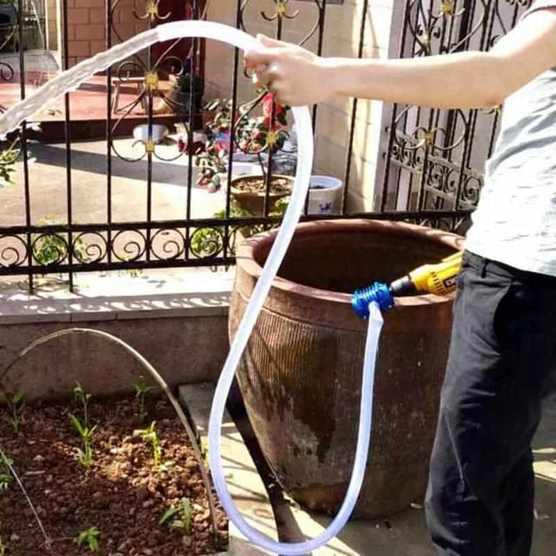 Self Priming Drill Pump Attachment Portable Liquid Transfer Tool for Home Garden and Outdoor Use